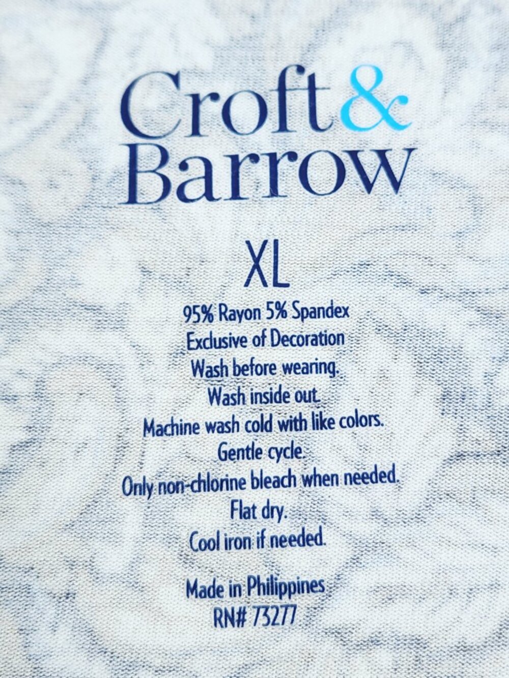 Croft Barrow Womens Top Size XL Blue Henley Long Sleeve Blue Smocked Shoulders - Picture 6 of 11